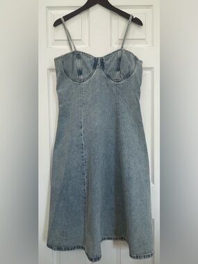 Urban Revivo Casual Blue Denim Dress Size 14